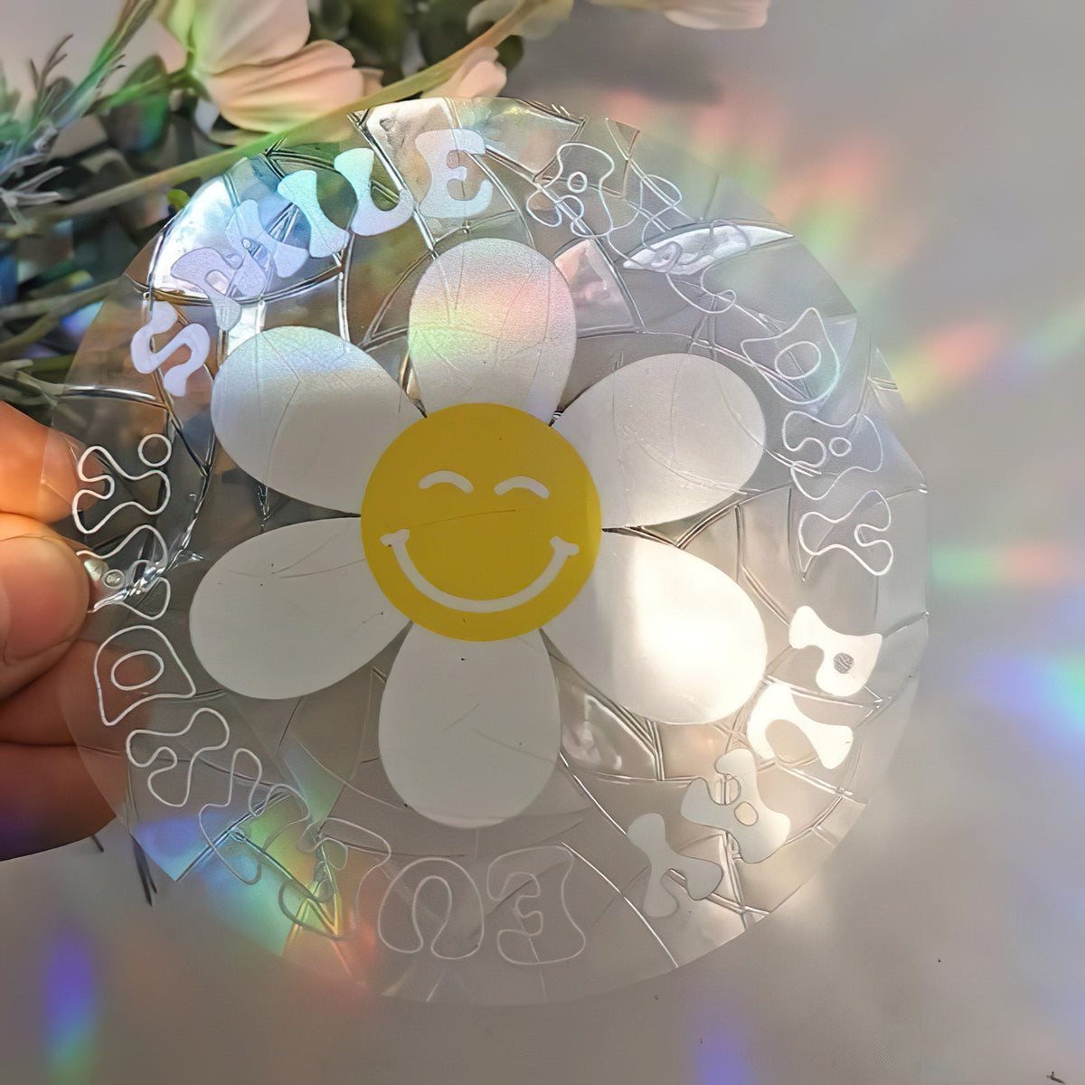 Smiley Daisy SunCatcher Sticker