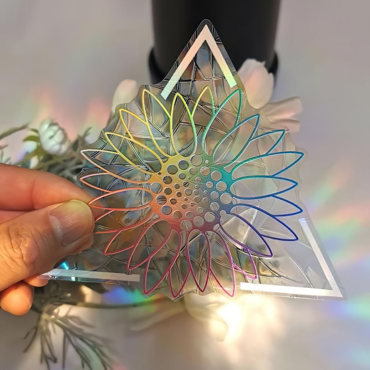 Whimsical Blossom SunCatcher Sticker