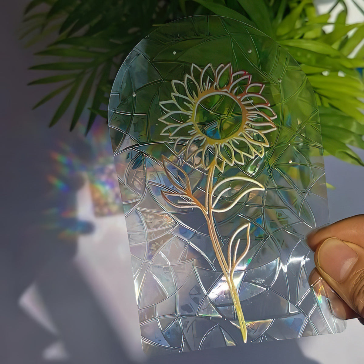 Sunflower Charm SunCatcher Sticker